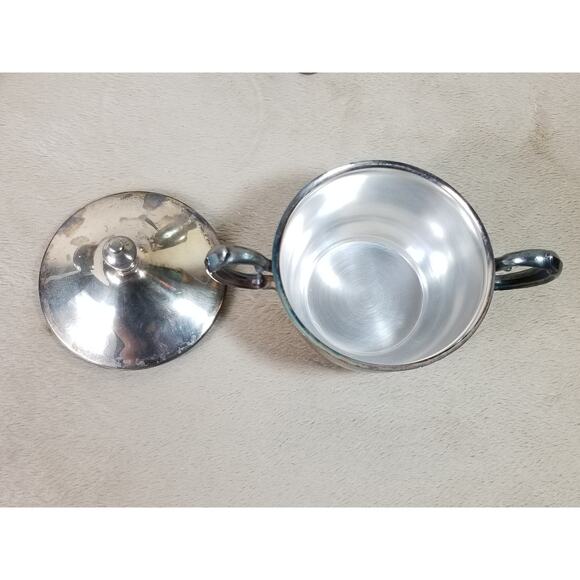 Sheridan Silverplate Sugar Bowl Creamer Coffee Pourer Vintage Collectible - Picture 7 of 15